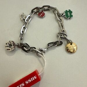 Miss Sixty Silver and Gold Charm Bracelet